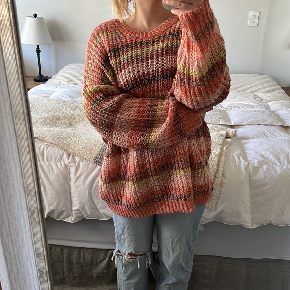 American Eagle Oversized Striped Knit Sweater